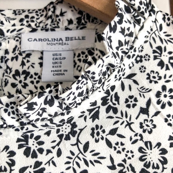 SZ S NWOT Wildflower Motif Mock Neck Blouse! - Picture 4 of 9